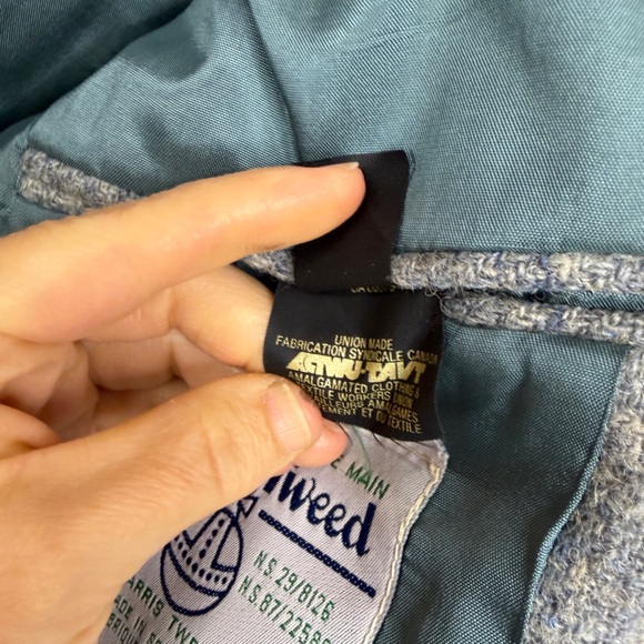 Vintage Harris Tweed Sport Coat Mens 38R Gray Blue Wool Retro Made in Canada - Picture 13 of 14